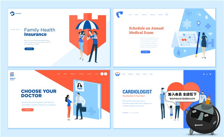 图片[5]-简约扁平化banner海报着陆页页面UI插画设计AI矢量模板素材-设计猿