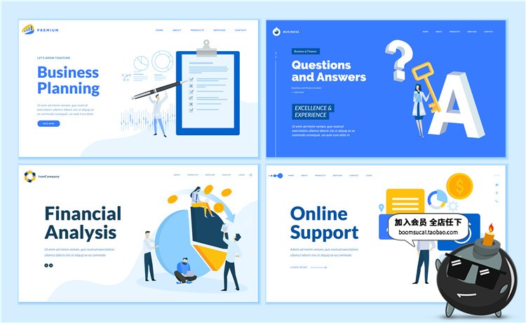 图片[12]-简约扁平化banner海报着陆页页面UI插画设计AI矢量模板素材-设计猿