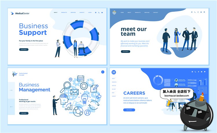 图片[16]-简约扁平化banner海报着陆页页面UI插画设计AI矢量模板素材-设计猿