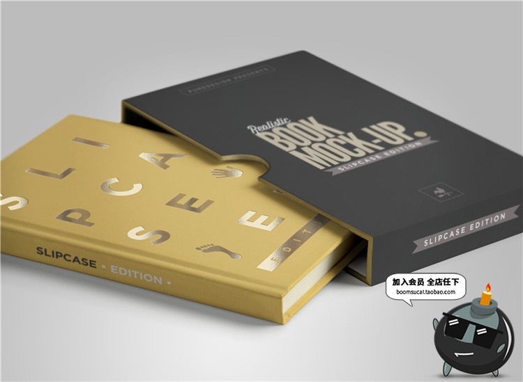 图片[4]-烫金银精装平装书籍封面封底封套装帧设计PSD文创样机PS素材-设计猿