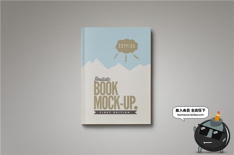 图片[5]-烫金银精装平装书籍封面封底封套装帧设计PSD文创样机PS素材-设计猿