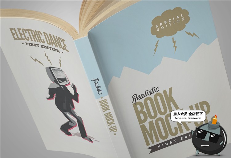 图片[22]-烫金银精装平装书籍封面封底封套装帧设计PSD文创样机PS素材-设计猿