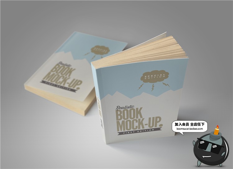 图片[24]-烫金银精装平装书籍封面封底封套装帧设计PSD文创样机PS素材-设计猿