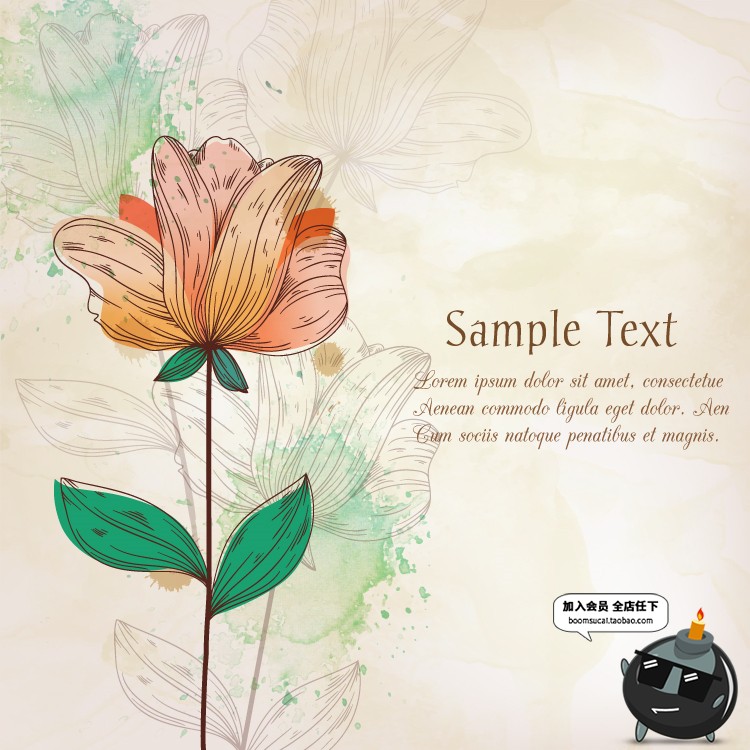 图片[21]-森系手绘花卉花朵花环水彩封面请柬设计PSD模板AI矢量设计PS素材-设计猿