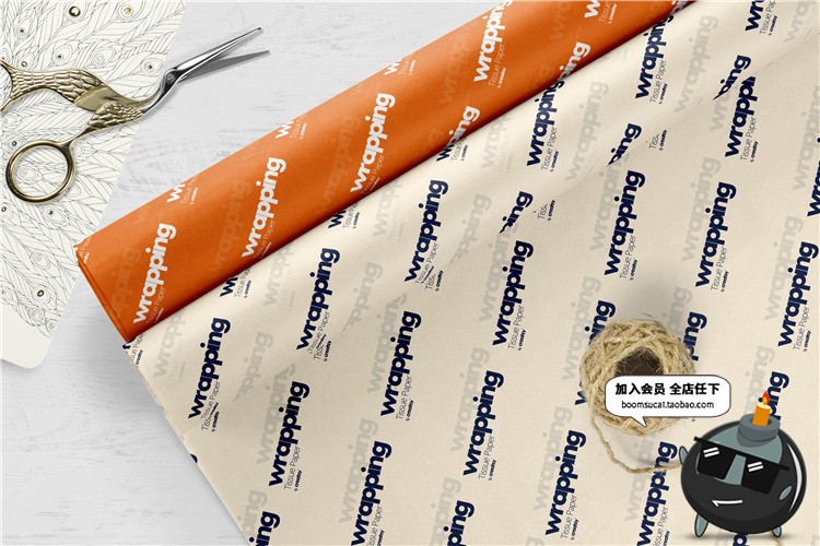 图片[17]-礼品包装纸背景墙纸PS图案效果图展示VI贴图文创样机PSD模板素材-设计猿