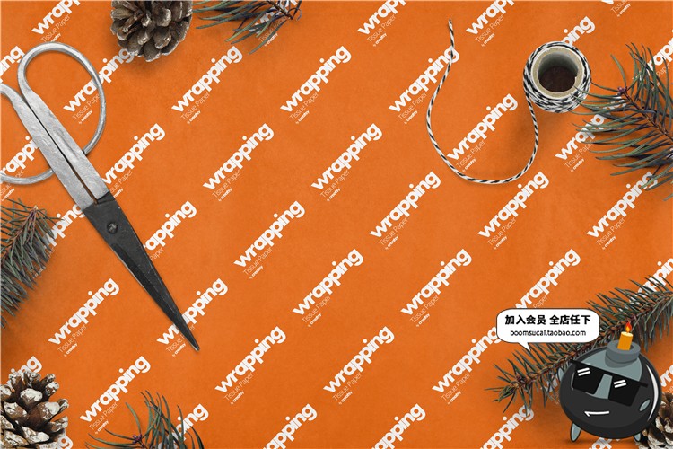 图片[30]-礼品包装纸背景墙纸PS图案效果图展示VI贴图文创样机PSD模板素材-设计猿