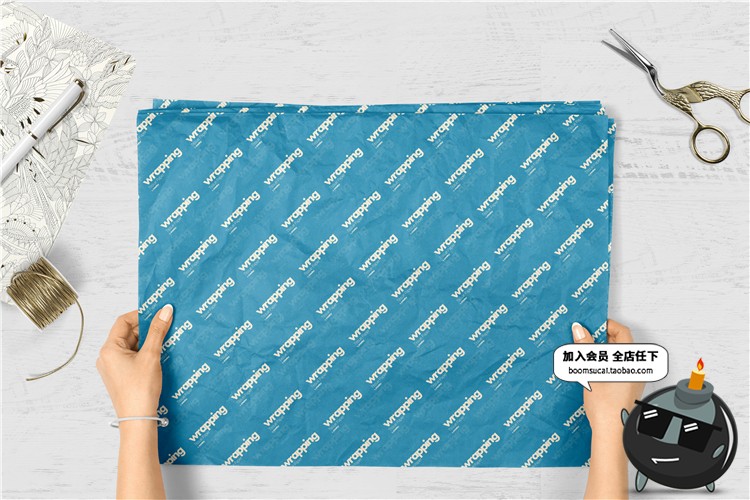 图片[34]-礼品包装纸背景墙纸PS图案效果图展示VI贴图文创样机PSD模板素材-设计猿