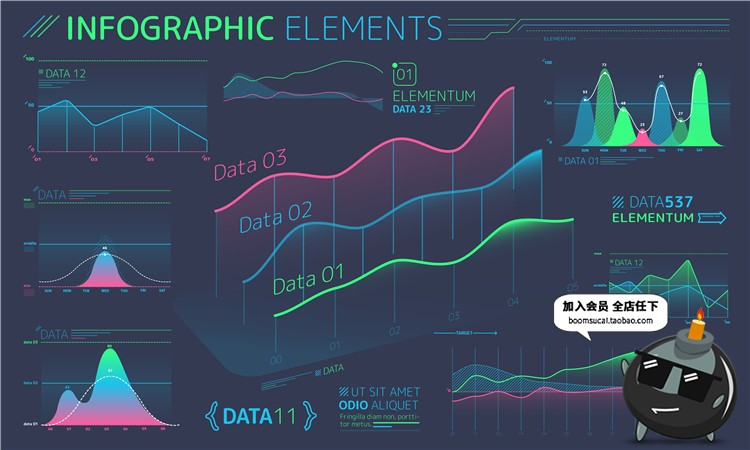 图片[4]-扁平化风格信息图表科幻科技数据UI可视化AI矢量PSD模板设计素材-设计猿