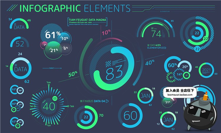 图片[5]-扁平化风格信息图表科幻科技数据UI可视化AI矢量PSD模板设计素材-设计猿