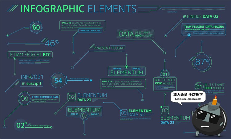 图片[7]-扁平化风格信息图表科幻科技数据UI可视化AI矢量PSD模板设计素材-设计猿