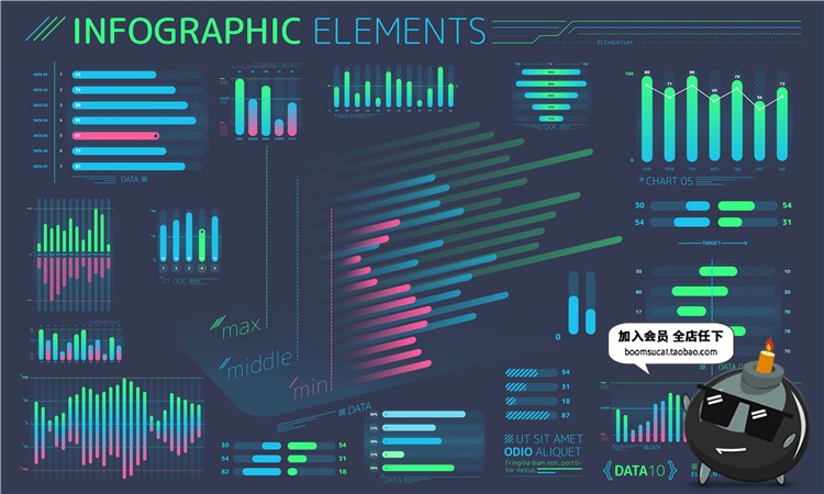 图片[9]-扁平化风格信息图表科幻科技数据UI可视化AI矢量PSD模板设计素材-设计猿