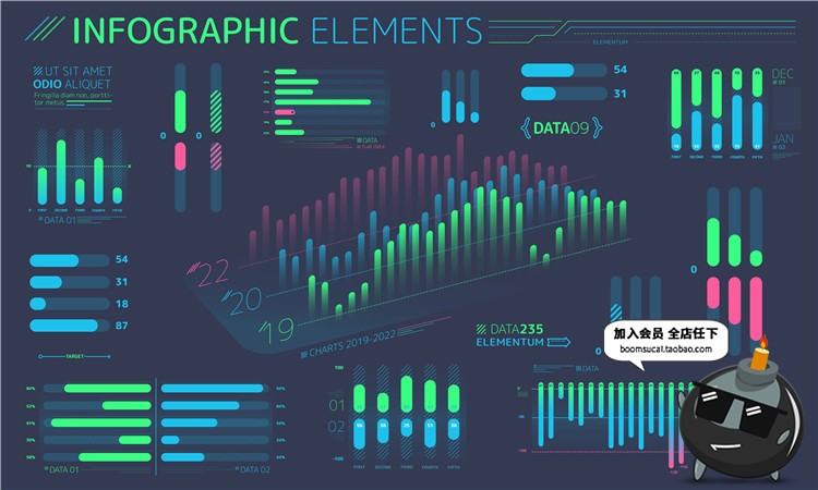 图片[10]-扁平化风格信息图表科幻科技数据UI可视化AI矢量PSD模板设计素材-设计猿