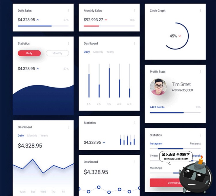 图片[11]-炫酷网页网站页面Banner首图蓝web设计UI模板PSD分层源文件PS素材-设计猿