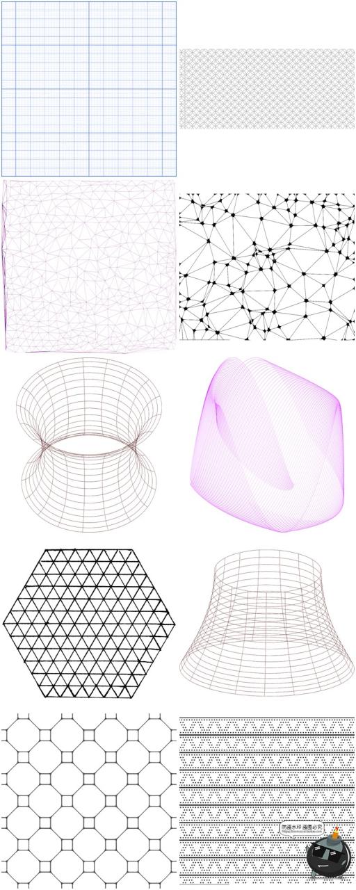 图片[5]-科技网络横竖线条网状方格参考线虚线免抠PNG透明背景图片PS素材-设计猿