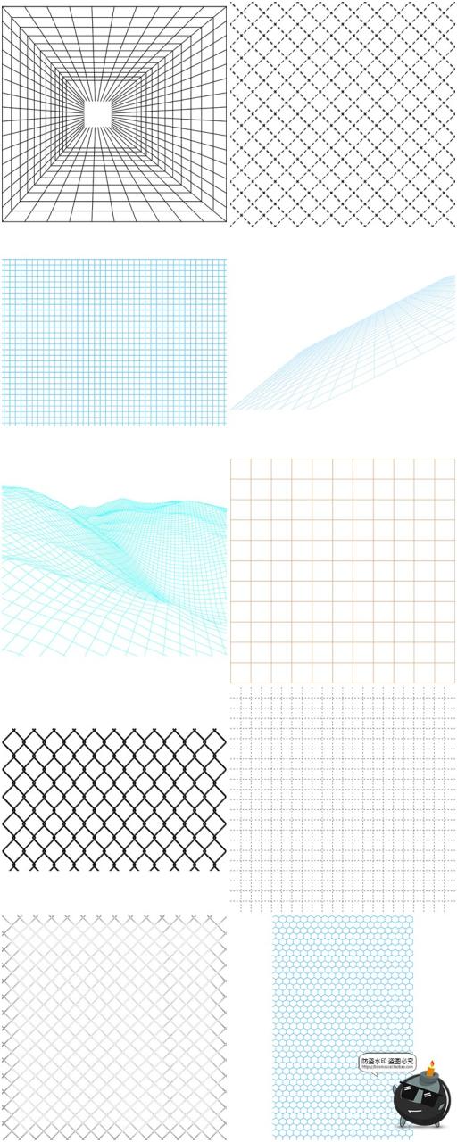 图片[8]-科技网络横竖线条网状方格参考线虚线免抠PNG透明背景图片PS素材-设计猿