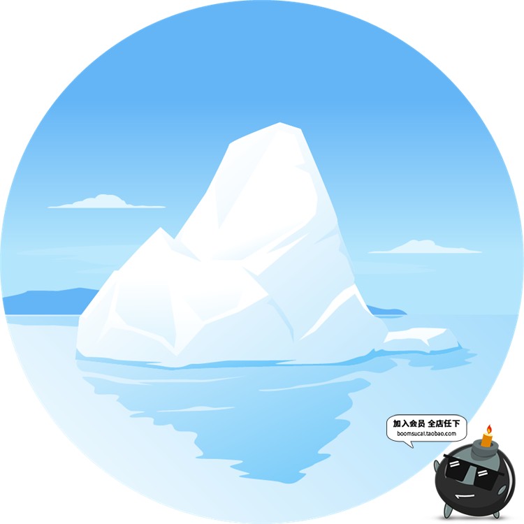 图片[4]-海上冰山扁平化蓝色环境环保海报渐变海岛UI插画海报矢量AI素材-设计猿