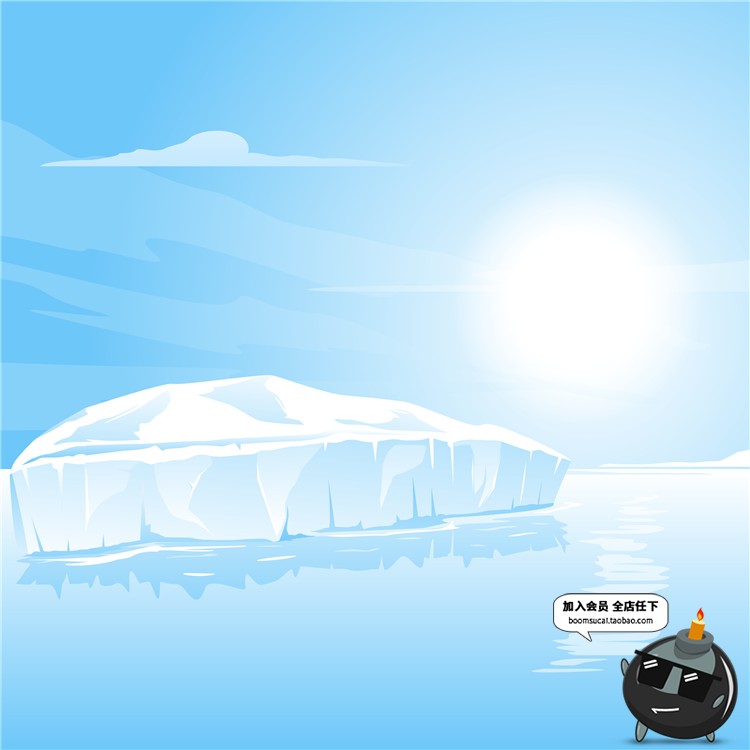 图片[5]-海上冰山扁平化蓝色环境环保海报渐变海岛UI插画海报矢量AI素材-设计猿