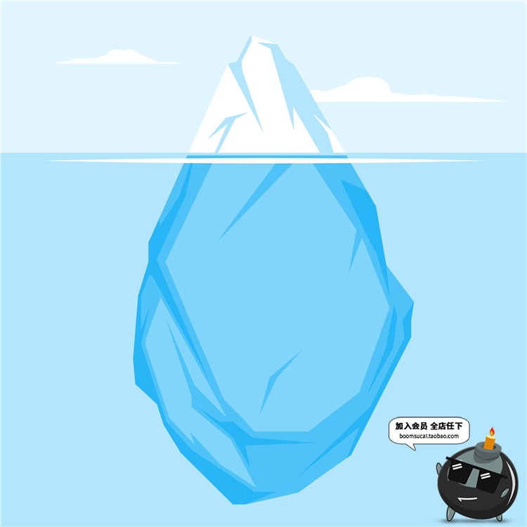 图片[8]-海上冰山扁平化蓝色环境环保海报渐变海岛UI插画海报矢量AI素材-设计猿