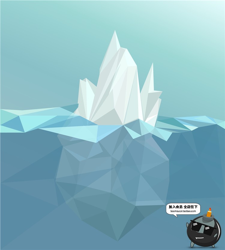 图片[10]-海上冰山扁平化蓝色环境环保海报渐变海岛UI插画海报矢量AI素材-设计猿