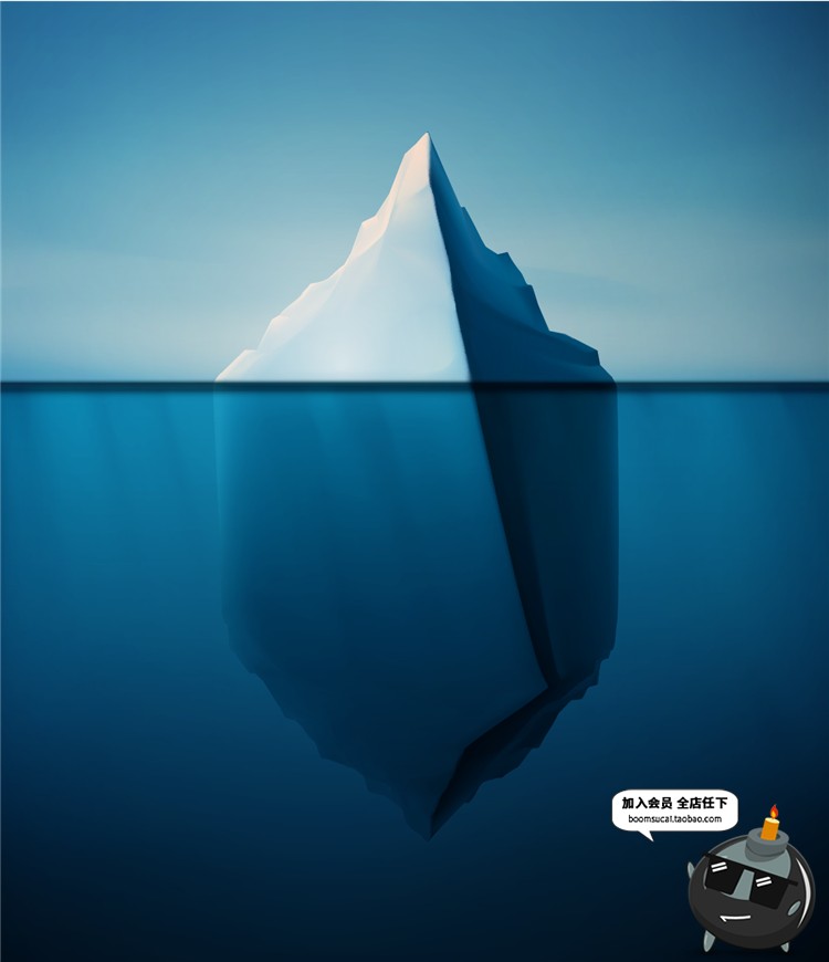 图片[11]-海上冰山扁平化蓝色环境环保海报渐变海岛UI插画海报矢量AI素材-设计猿