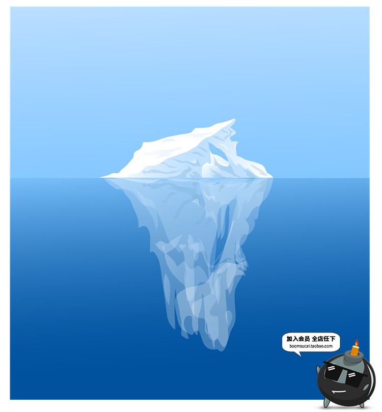 图片[21]-海上冰山扁平化蓝色环境环保海报渐变海岛UI插画海报矢量AI素材-设计猿