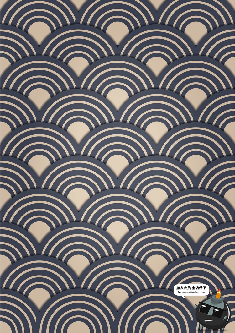 图片[7]-日式风格传统祥云海浪底纹海报广告卡片背景包装插画AI矢量素材-设计猿