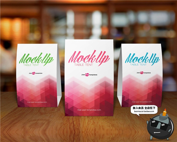 图片[1]-台卡桌签桌牌菜单酒水单文创样机ps展示效果PSD模板智能贴图素材-设计猿