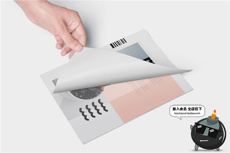 图片[5]-时尚杂志画册书籍本子封面内页效果展示贴图文创样机PSD模板素材-设计猿