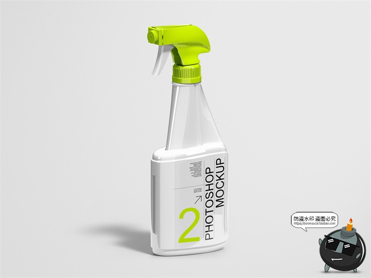 图片[2]-去污清洁剂分装喷雾除臭瓶产品包装贴图展示效果样机PSD模板素材-设计猿