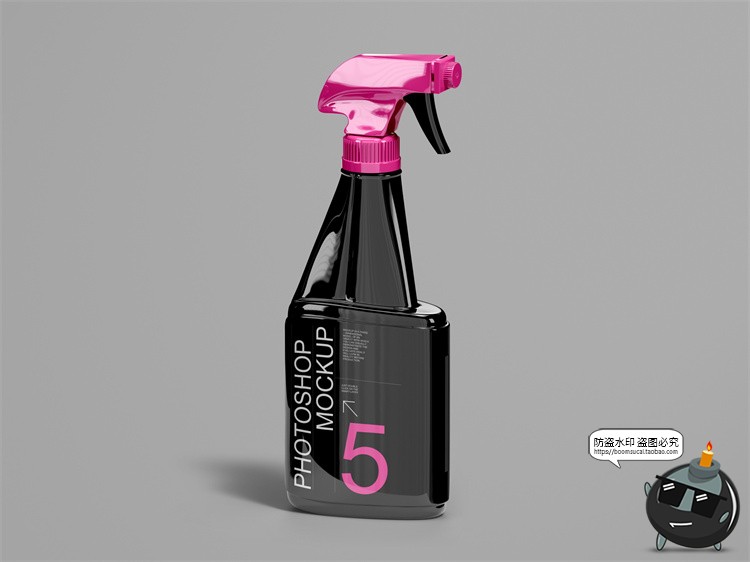 图片[3]-去污清洁剂分装喷雾除臭瓶产品包装贴图展示效果样机PSD模板素材-设计猿