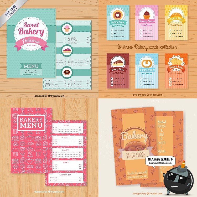 图片[4]-美味可爱甜品店甜点面包手绘零食店美食卡通菜单模板AI矢量素材-设计猿