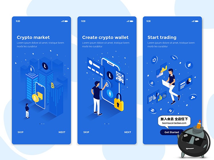 图片[2]-2.5D等距UI立体科技互联网页手机APP启动专题插画AI矢量素材模板-设计猿