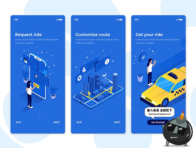 图片[3]-2.5D等距UI立体科技互联网页手机APP启动专题插画AI矢量素材模板-设计猿