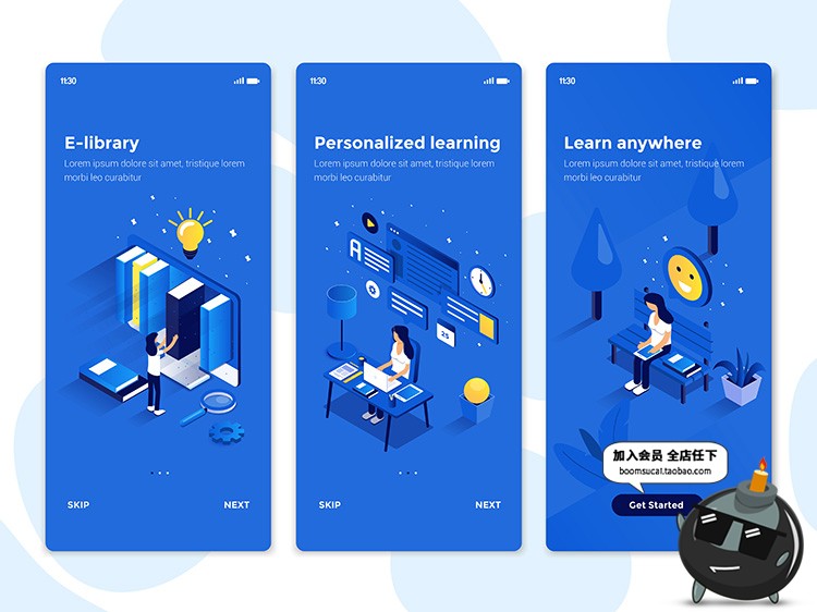 图片[4]-2.5D等距UI立体科技互联网页手机APP启动专题插画AI矢量素材模板-设计猿