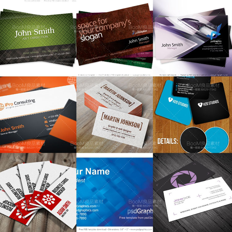 图片[1]-国外商务办公简约高清个人名片卡片PSD分层模板平面设计PS素材-设计猿