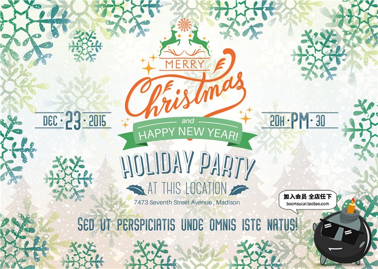 图片[34]-时尚大气金色新年圣诞海报彩带贺卡PSD模版源文件设计素材含字体-设计猿