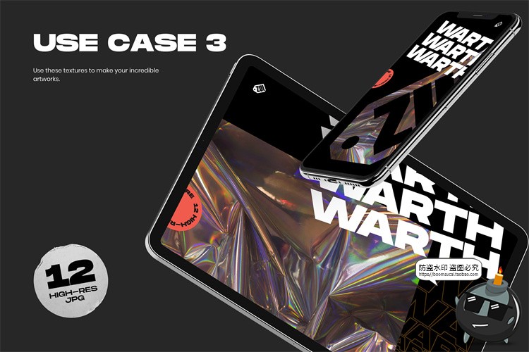 图片[4]-酸性褶皱全息镭射铝箔锡箔塑料背景材质底纹JPG图片后期合成素材-设计猿