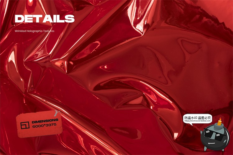 图片[5]-酸性褶皱全息镭射铝箔锡箔塑料背景材质底纹JPG图片后期合成素材-设计猿