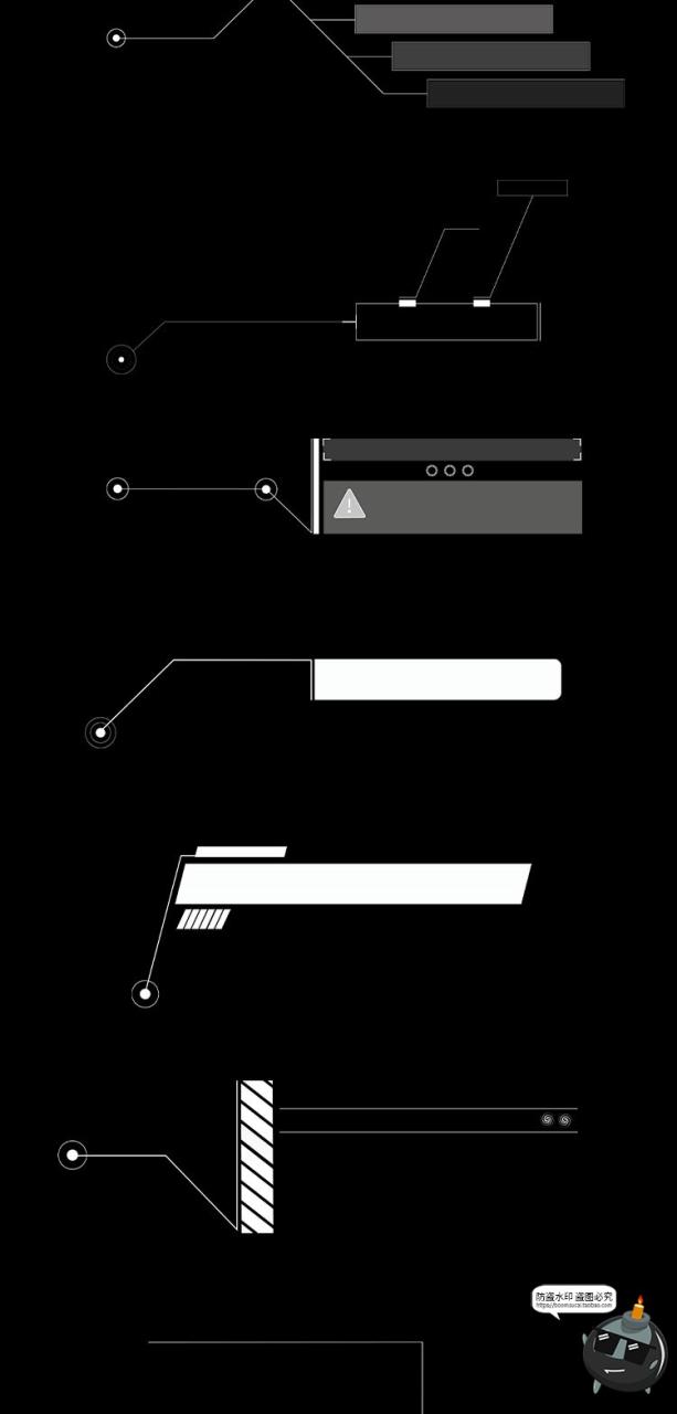 图片[2]-科幻未来赛博朋克科技字幕指示条HUD仪表盘边框Ai矢量PNG免抠素材-设计猿