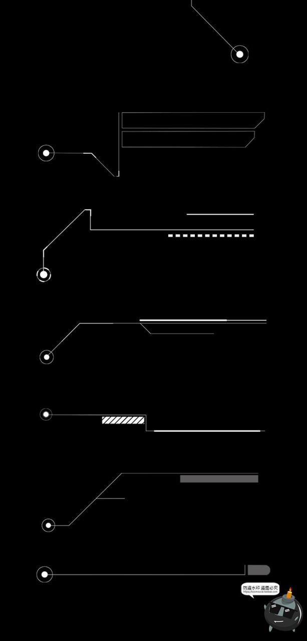 图片[3]-科幻未来赛博朋克科技字幕指示条HUD仪表盘边框Ai矢量PNG免抠素材-设计猿