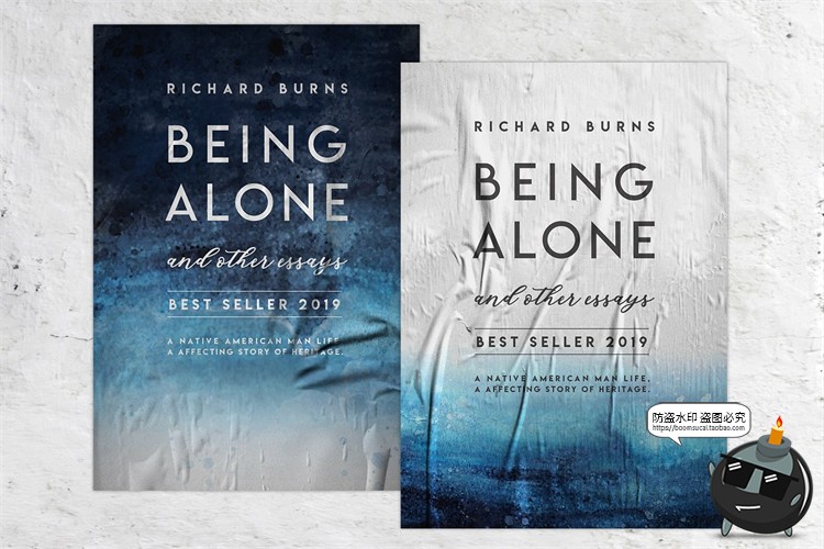 图片[5]-褶皱胶合海报不平整墙贴效果展示样机mockup智能贴图PSD模版素材-设计猿