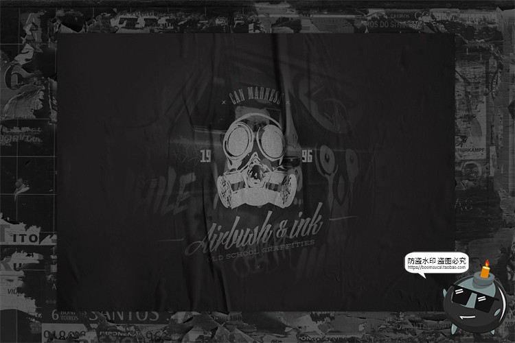 图片[6]-褶皱胶合海报不平整墙贴效果展示样机mockup智能贴图PSD模版素材-设计猿