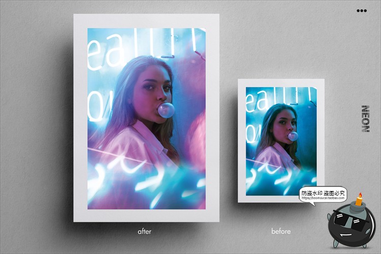 图片[5]-潮流霓虹灯光影酒吧夜店赛博朋克漏光晕特效JPG图片黑底合成素材-设计猿