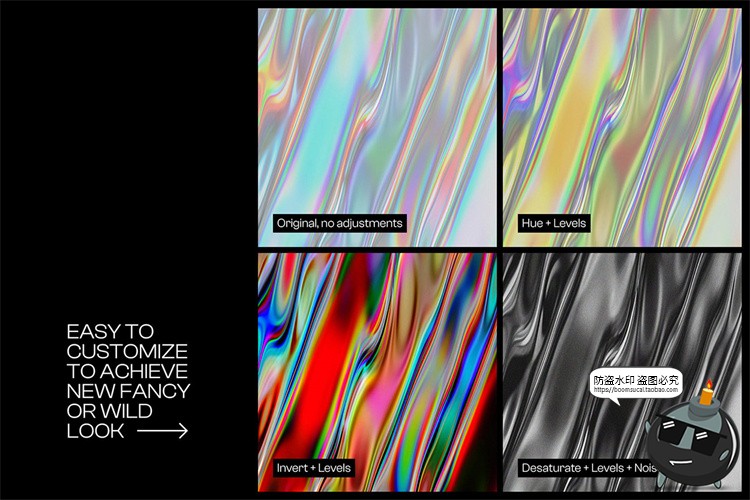 图片[3]-酸性全息未来玻璃光晕镀铬赛博朋克风格彩虹纹理背景JPG图片素材-设计猿