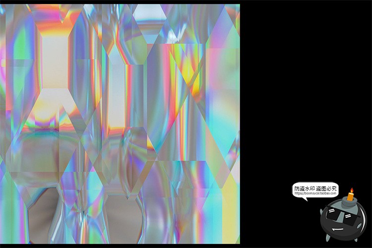图片[6]-酸性全息未来玻璃光晕镀铬赛博朋克风格彩虹纹理背景JPG图片素材-设计猿