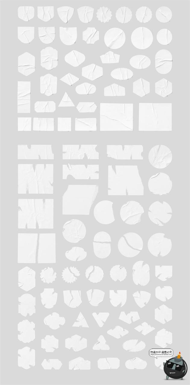 图片[3]-做旧破损贴纸潮流街头艺术褶皱撕裂贴纸贴图样机PSD模板PS素材-设计猿