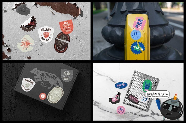 图片[8]-做旧破损贴纸潮流街头艺术褶皱撕裂贴纸贴图样机PSD模板PS素材-设计猿