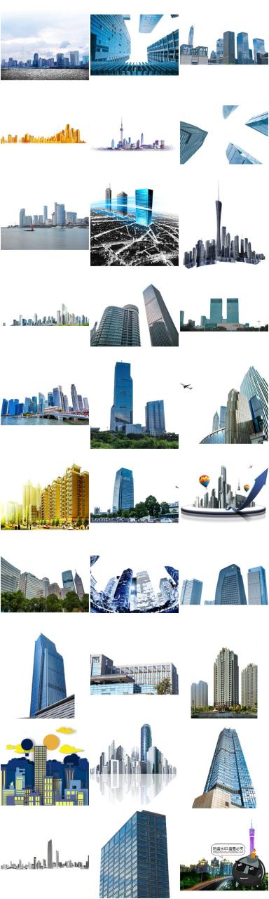 图片[3]-高楼大厦城市建筑房地产海报效果图后期插画装饰PNG免抠图片素材-设计猿