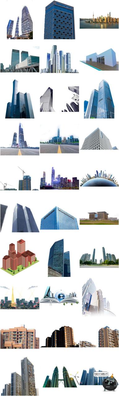 图片[6]-高楼大厦城市建筑房地产海报效果图后期插画装饰PNG免抠图片素材-设计猿