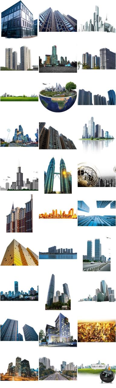 图片[7]-高楼大厦城市建筑房地产海报效果图后期插画装饰PNG免抠图片素材-设计猿